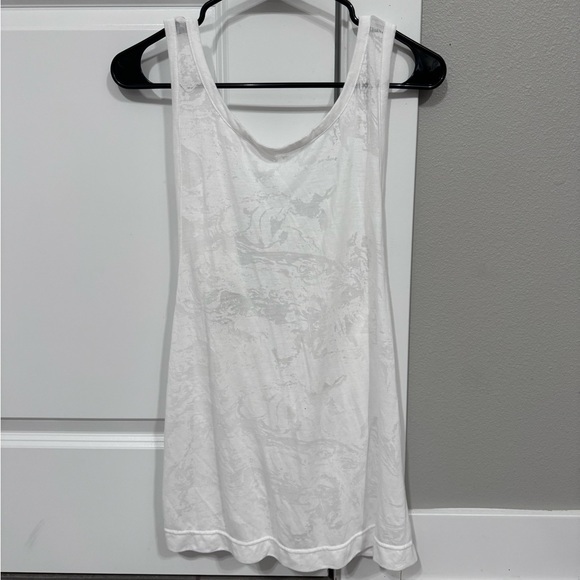 Varley Tops - VARLEY Cross Back Tank, White, Burn-Out Size M